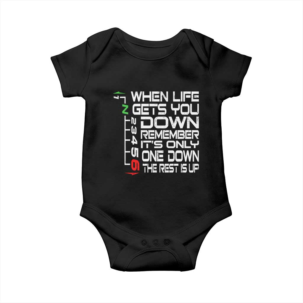 Motorcycle Lover Baby Onesie When Life Gets You Down TS09 Black Print Your Wear