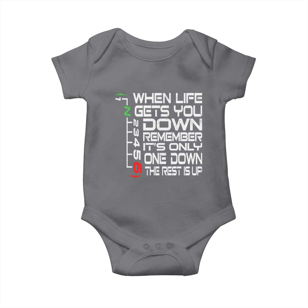 Motorcycle Lover Baby Onesie When Life Gets You Down TS09 Charcoal Print Your Wear