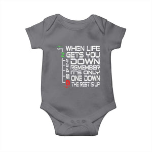 Motorcycle Lover Baby Onesie When Life Gets You Down TS09 Charcoal Print Your Wear