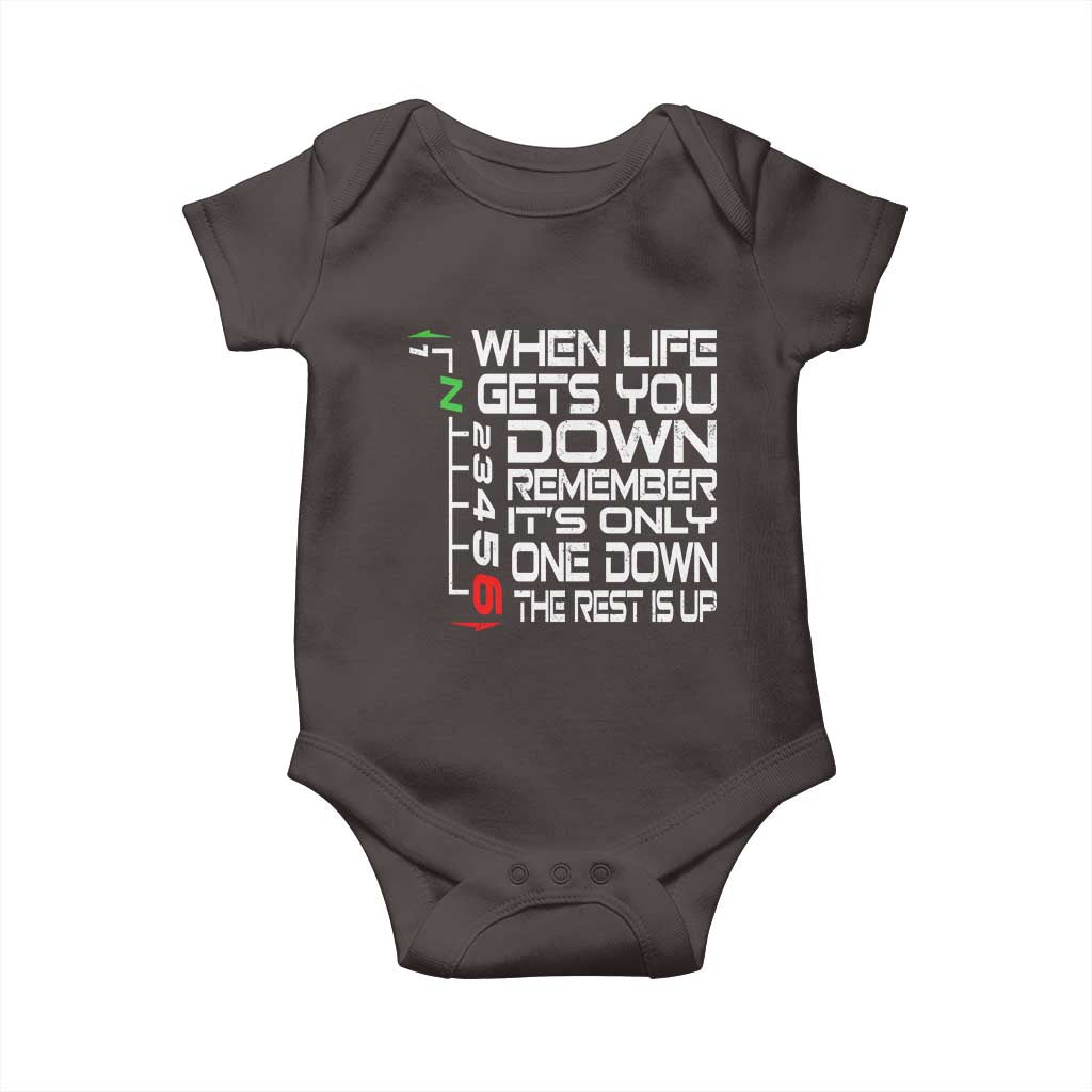 Motorcycle Lover Baby Onesie When Life Gets You Down TS09 Dark Chocolate Print Your Wear