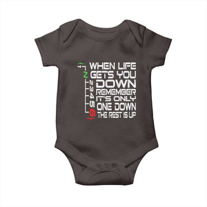 Motorcycle Lover Baby Onesie When Life Gets You Down TS09 Dark Chocolate Print Your Wear