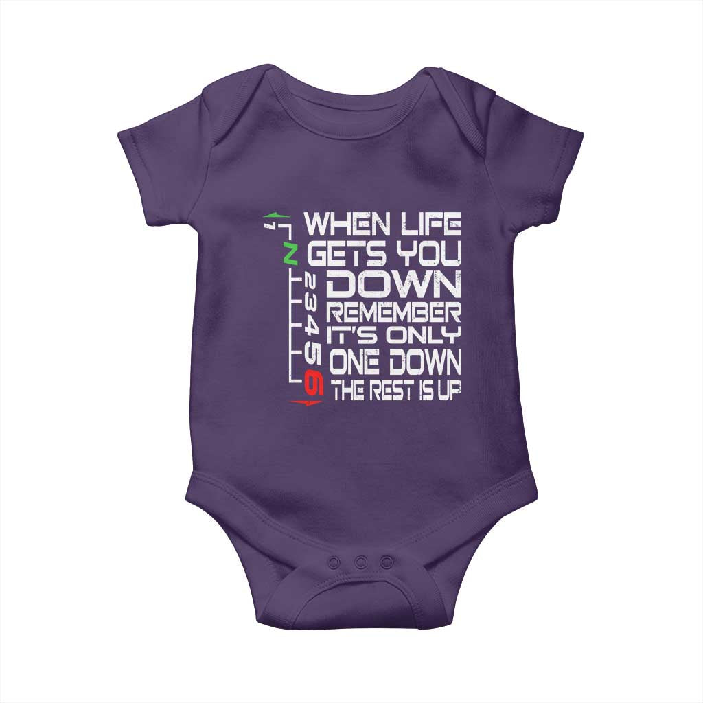 Motorcycle Lover Baby Onesie When Life Gets You Down TS09 Purple Print Your Wear