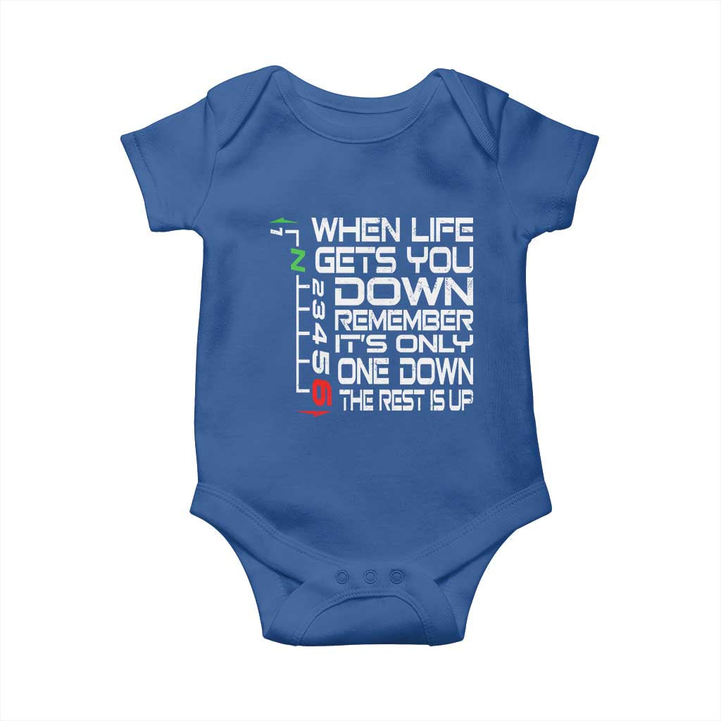 Motorcycle Lover Baby Onesie When Life Gets You Down TS09 Royal Blue Print Your Wear