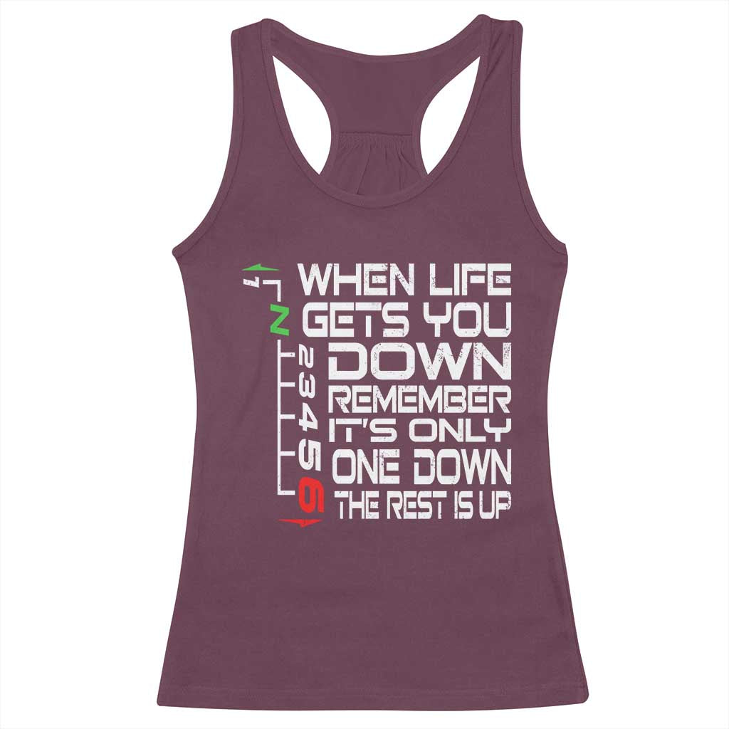 Motorcycle Lover Racerback Tank Top When Life Gets You Down TS09 Maroon Print Your Wear