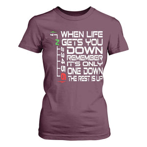 Motorcycle Lover T Shirt For Women When Life Gets You Down TS09 Maroon Print Your Wear