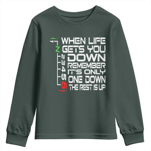 Motorcycle Lover Youth Sweatshirt When Life Gets You Down TS09 Dark Forest Green Print Your Wear
