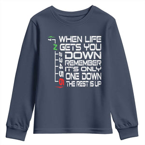 Motorcycle Lover Youth Sweatshirt When Life Gets You Down TS09 Navy Print Your Wear