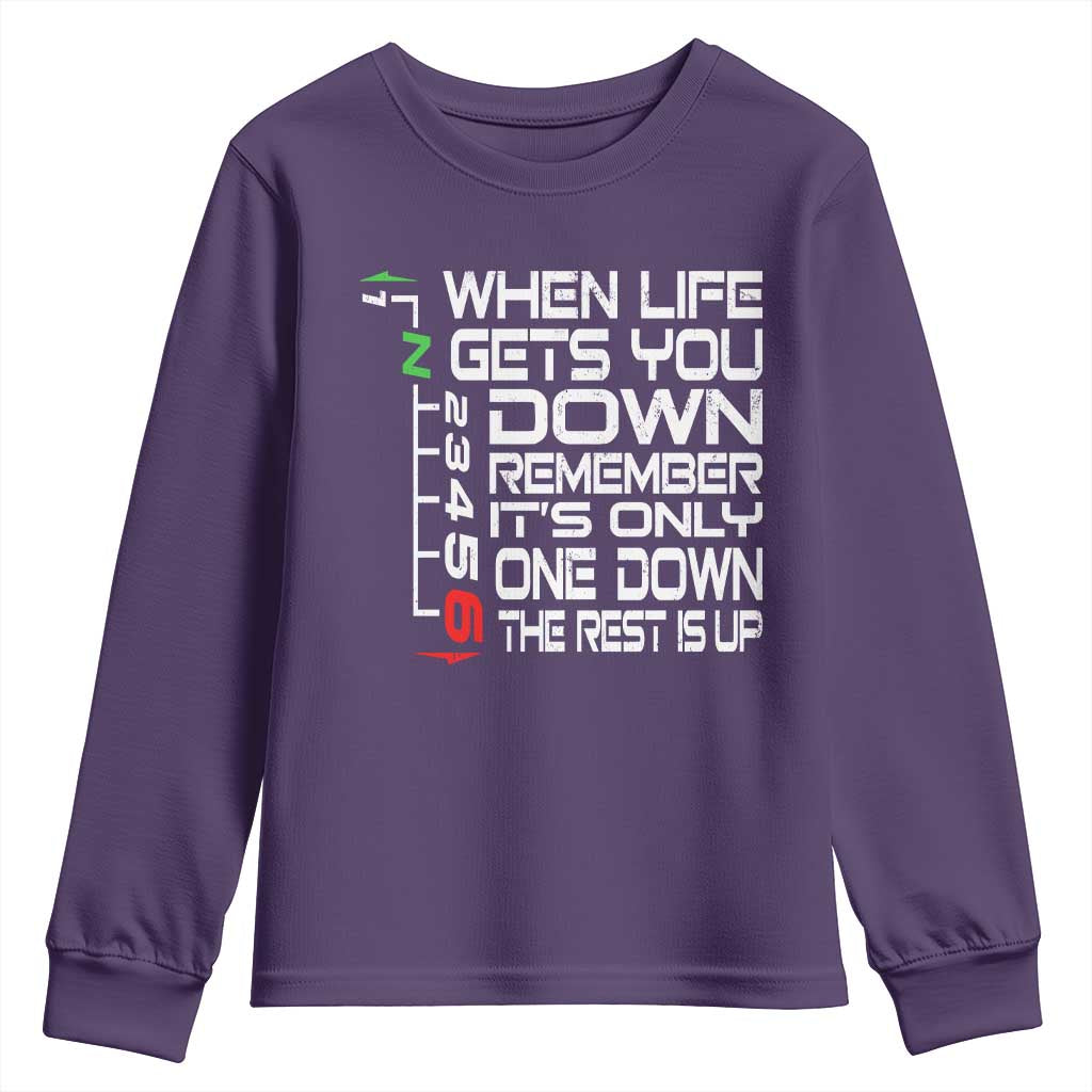 Motorcycle Lover Youth Sweatshirt When Life Gets You Down TS09 Purple Print Your Wear