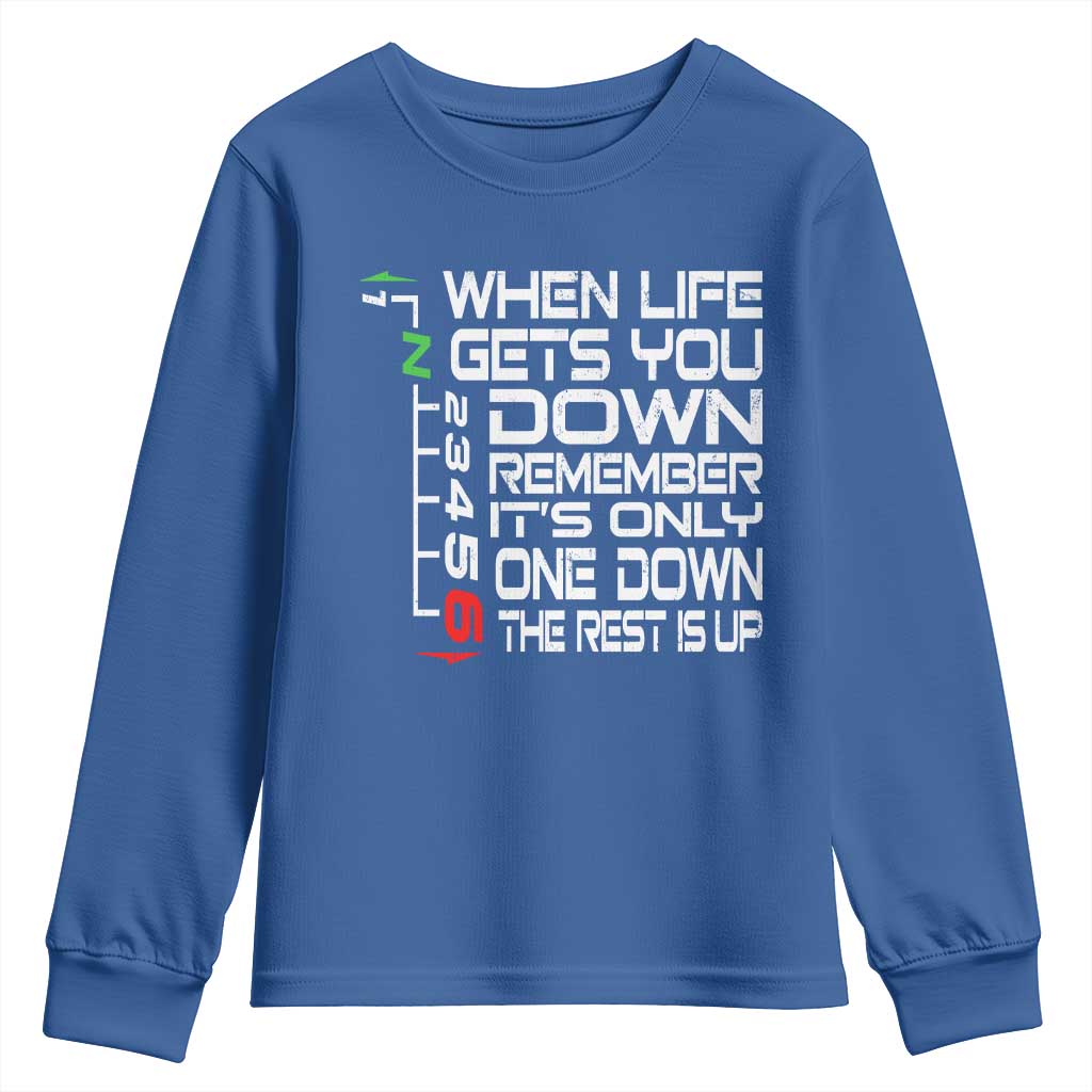 Motorcycle Lover Youth Sweatshirt When Life Gets You Down TS09 Royal Blue Print Your Wear