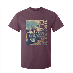Funny Biker T Shirt For Kid I'm Not Old I'm Classic Motorcycle Rider TS09 Maroon Print Your Wear