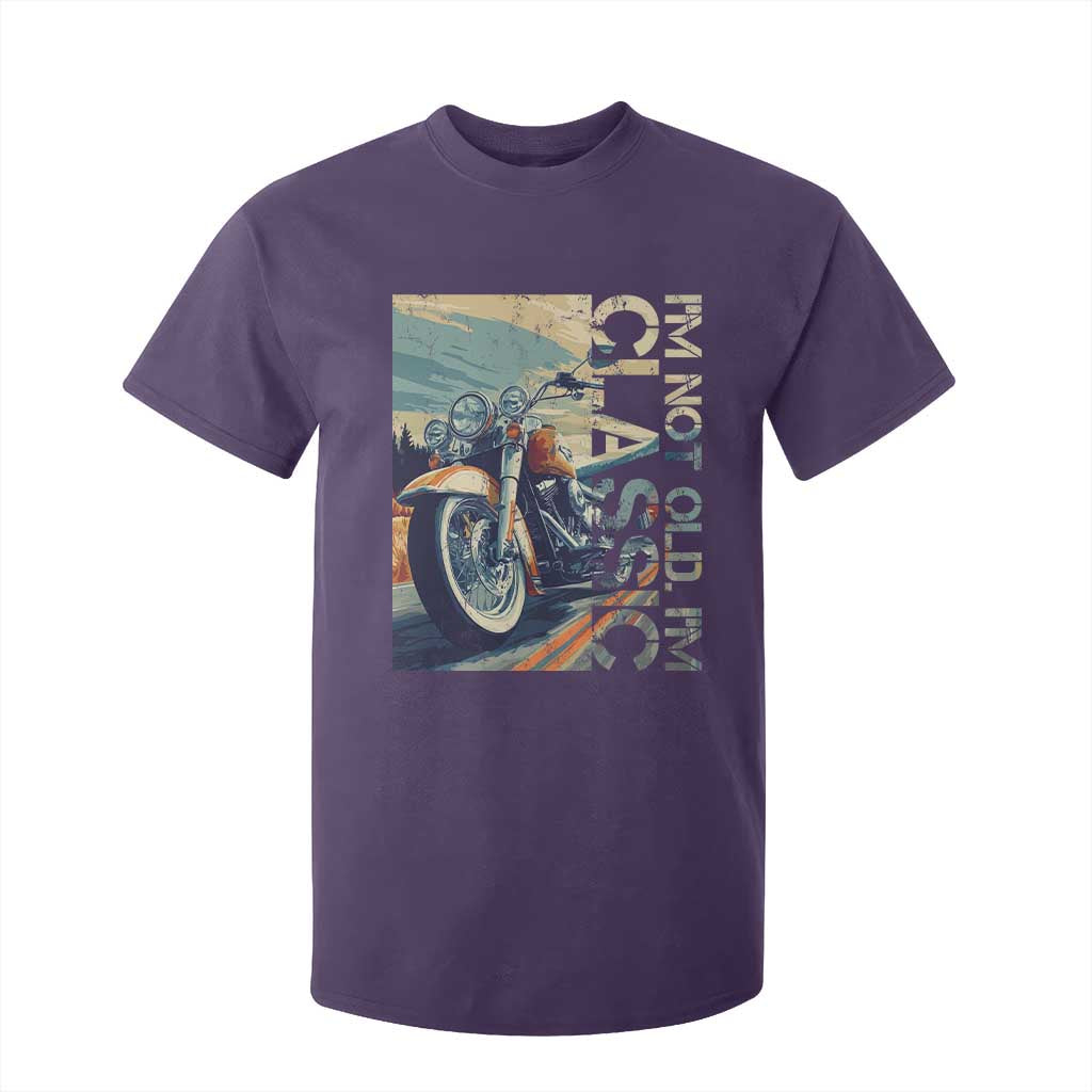 Funny Biker T Shirt For Kid I'm Not Old I'm Classic Motorcycle Rider TS09 Purple Print Your Wear