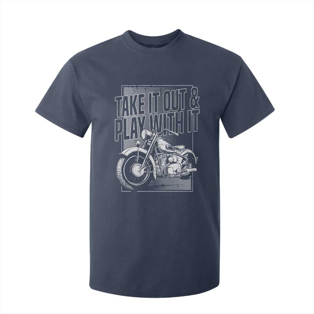 Motorcycle Rider T Shirt For Kid Take It Out And Play With It TS09 Navy Print Your Wear