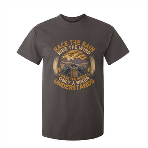 Motorcycle Rider T Shirt For Kid Race The Rain Ride The Wind Chase The Sunset TS09 Dark Chocolate Print Your Wear
