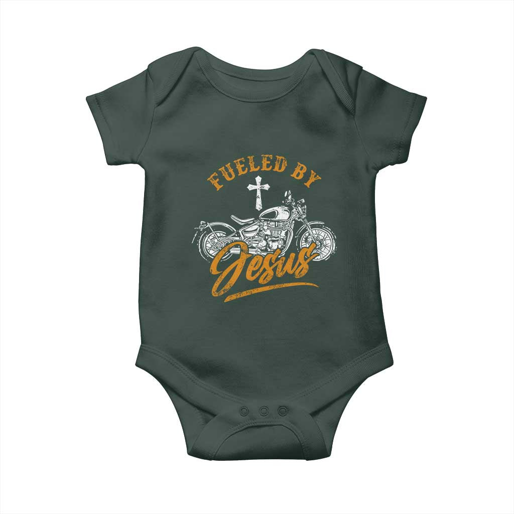 Motorcycle Rider Fueled By Jesus Baby Onesie TS09 Print Your Wear