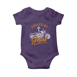 Motorcycle Rider Fueled By Jesus Baby Onesie TS09 Purple Print Your Wear