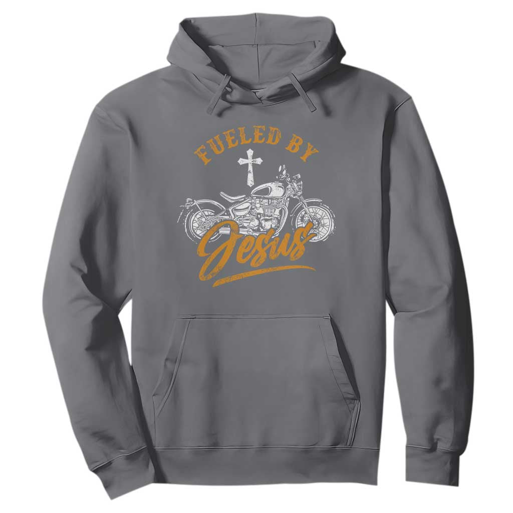 Motorcycle Rider Fueled By Jesus Hoodie TS09 Charcoal Print Your Wear