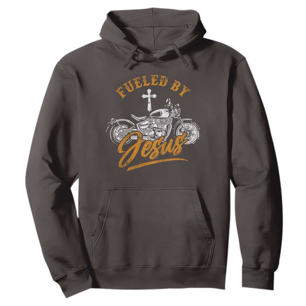 Motorcycle Rider Fueled By Jesus Hoodie TS09 Dark Chocolate Print Your Wear