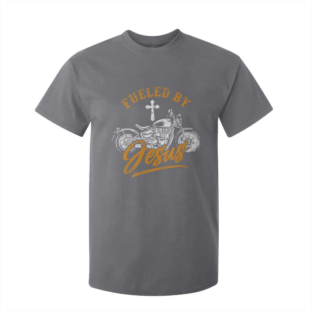 Motorcycle Rider Fueled By Jesus T Shirt For Kid TS09 Charcoal Print Your Wear
