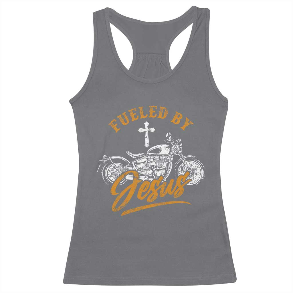 Motorcycle Rider Fueled By Jesus Racerback Tank Top TS09 Charcoal Print Your Wear