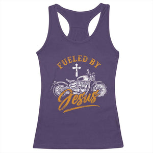 Motorcycle Rider Fueled By Jesus Racerback Tank Top TS09 Purple Print Your Wear