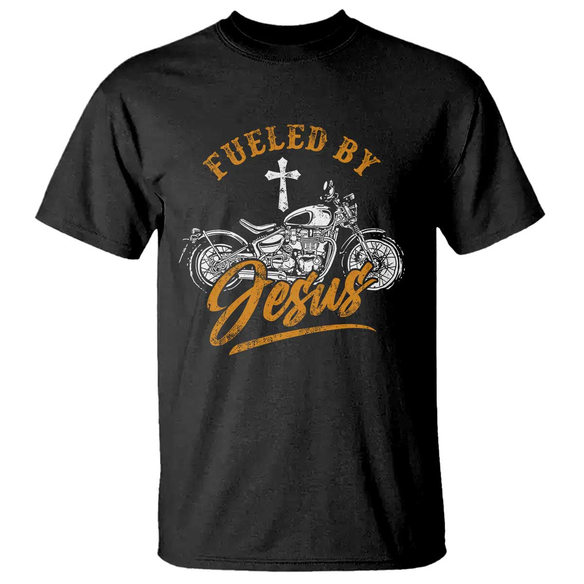 Motorcycle Rider Fueled By Jesus T Shirt TS09 Black Print Your Wear