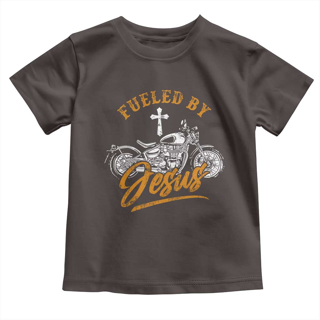 Motorcycle Rider Fueled By Jesus Toddler T Shirt TS09 Dark Chocolate Print Your Wear