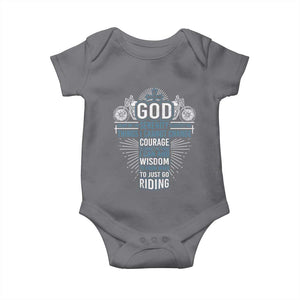 Christian Motorcycle Rider Baby Onesie God Grant Me The Serenity To Accept The Things I Cannot Change TS09 Charcoal Print Your Wear