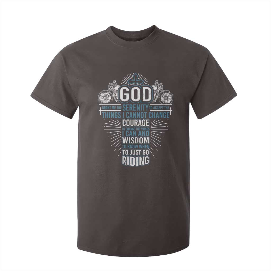 Christian Motorcycle Rider T Shirt For Kid God Grant Me The Serenity To Accept The Things I Cannot Change TS09 Dark Chocolate Print Your Wear