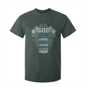 Christian Motorcycle Rider T Shirt For Kid God Grant Me The Serenity To Accept The Things I Cannot Change TS09 Dark Forest Green Print Your Wear
