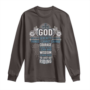 Christian Motorcycle Rider Long Sleeve Shirt God Grant Me The Serenity To Accept The Things I Cannot Change TS09 Dark Chocolate Print Your Wear