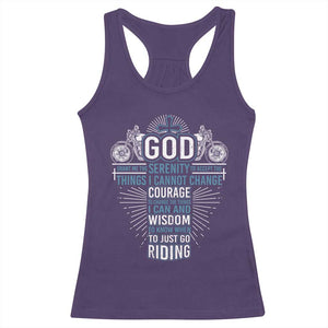 Christian Motorcycle Rider Racerback Tank Top God Grant Me The Serenity To Accept The Things I Cannot Change TS09 Purple Print Your Wear