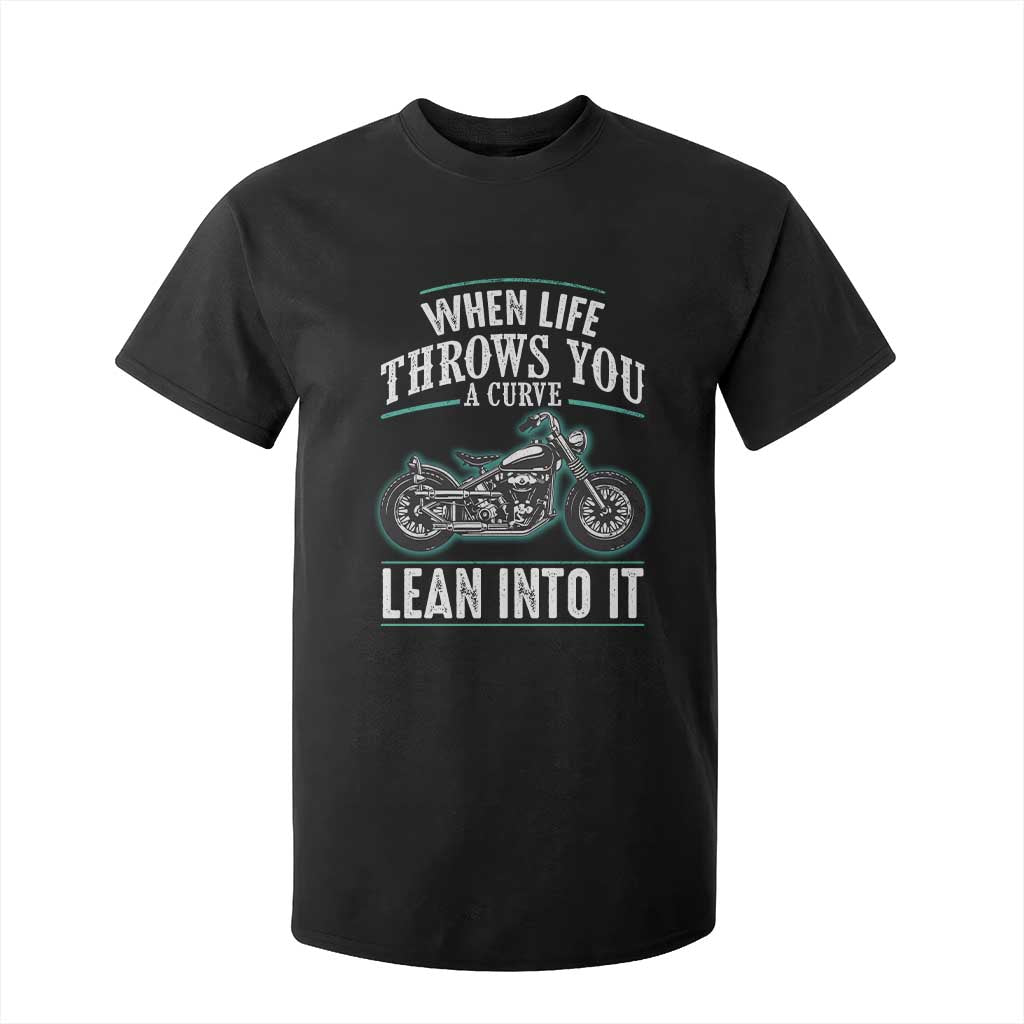 Motorcycle Rider T Shirt For Kid When Life Throws You A Curve Lean Into It TS09 Black Print Your Wear