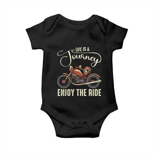 Motorcycle Rider Baby Onesie Lifes A Journey Enjoy The Ride Biker TS09 Black Print Your Wear