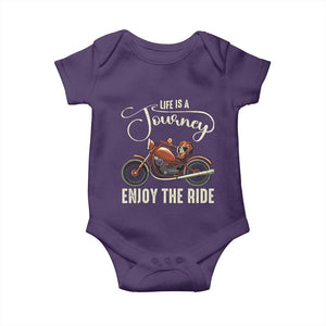 Motorcycle Rider Baby Onesie Lifes A Journey Enjoy The Ride Biker TS09 Purple Print Your Wear