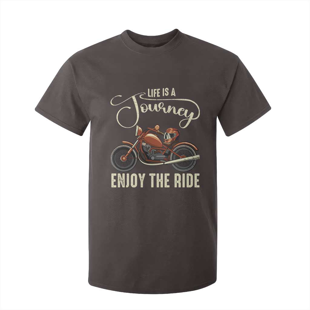 Motorcycle Rider T Shirt For Kid Lifes A Journey Enjoy The Ride Biker TS09 Dark Chocolate Print Your Wear