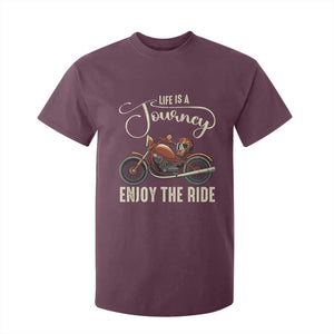 Motorcycle Rider T Shirt For Kid Lifes A Journey Enjoy The Ride Biker TS09 Maroon Print Your Wear