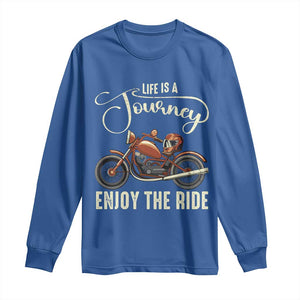 Motorcycle Rider Long Sleeve Shirt Lifes A Journey Enjoy The Ride Biker TS09 Royal Blue Print Your Wear