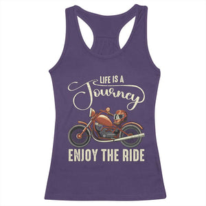 Motorcycle Rider Racerback Tank Top Lifes A Journey Enjoy The Ride Biker TS09 Purple Print Your Wear