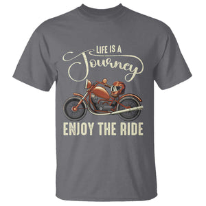 Motorcycle Rider T Shirt Lifes A Journey Enjoy The Ride Biker TS09 Charcoal Print Your Wear