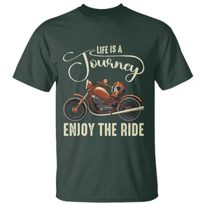Motorcycle Rider T Shirt Lifes A Journey Enjoy The Ride Biker TS09 Dark Forest Green Print Your Wear