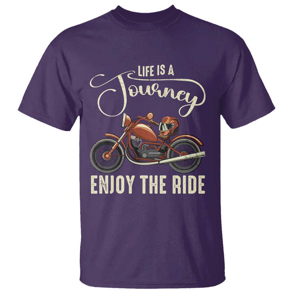Motorcycle Rider T Shirt Lifes A Journey Enjoy The Ride Biker TS09 Purple Print Your Wear