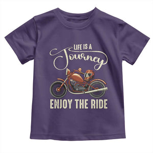 Motorcycle Rider Toddler T Shirt Lifes A Journey Enjoy The Ride Biker TS09 Purple Print Your Wear