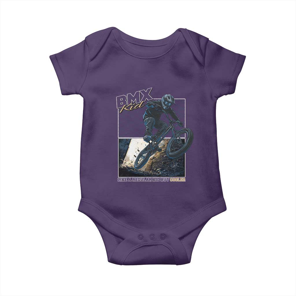 BMX Kid Baby Onesie Like A Regular Kid But Cooler Cyclist Bicycle TS09 Purple Print Your Wear