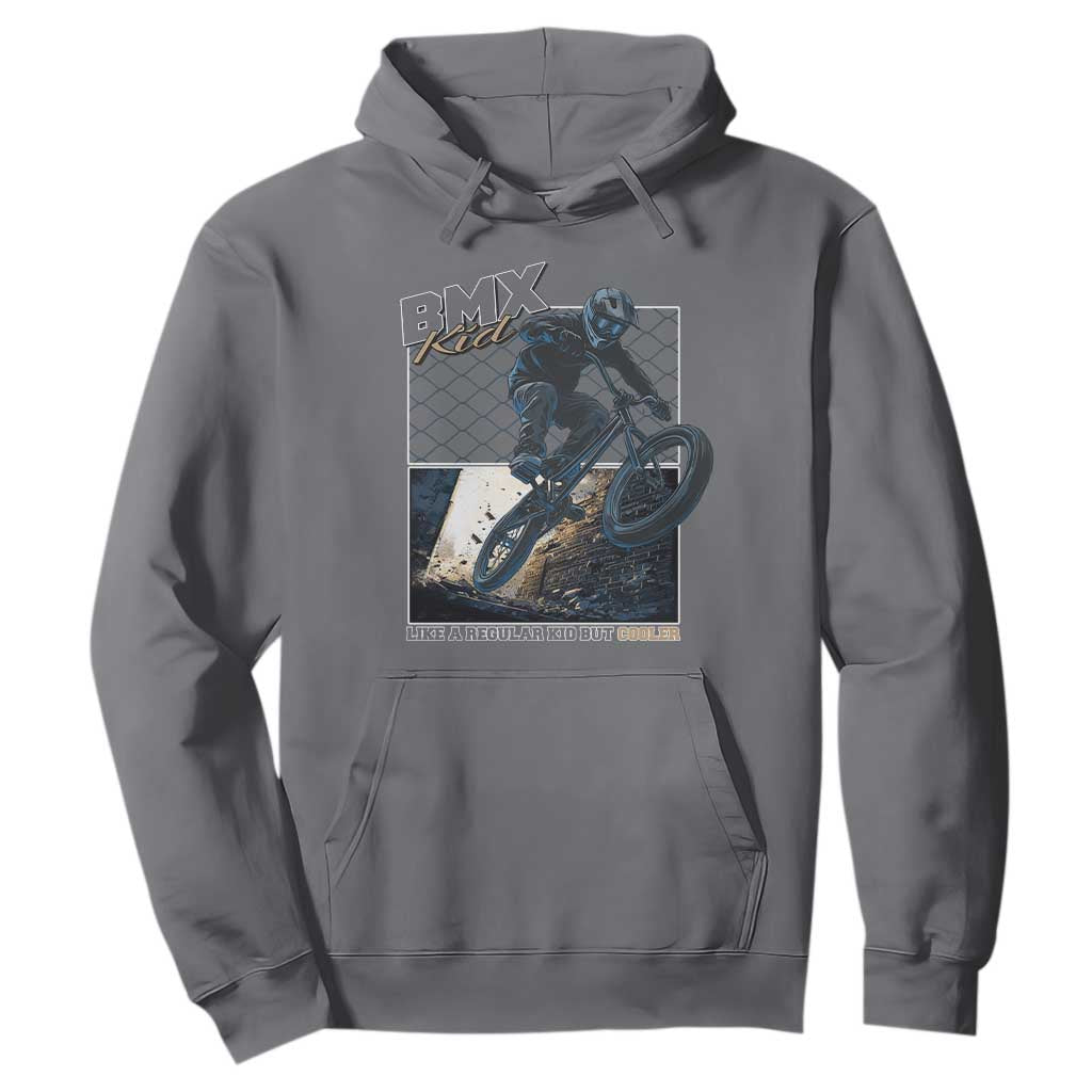 BMX Kid Hoodie Like A Regular Kid But Cooler Cyclist Bicycle TS09 Charcoal Print Your Wear