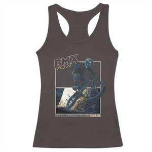 BMX Kid Racerback Tank Top Like A Regular Kid But Cooler Cyclist Bicycle TS09 Dark Chocolate Print Your Wear