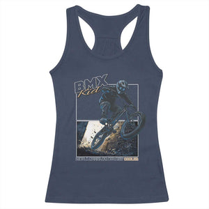BMX Kid Racerback Tank Top Like A Regular Kid But Cooler Cyclist Bicycle TS09 Navy Print Your Wear
