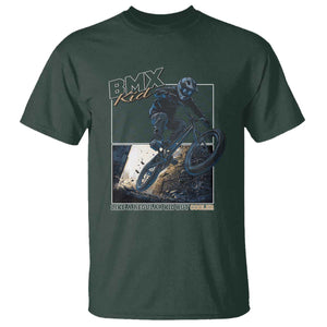 BMX Kid T Shirt Like A Regular Kid But Cooler Cyclist Bicycle TS09 Dark Forest Green Print Your Wear