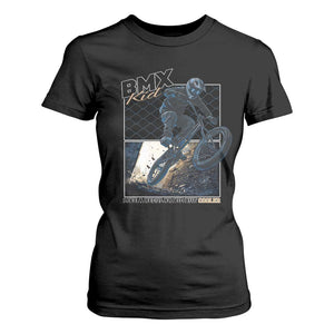 BMX Kid T Shirt For Women Like A Regular Kid But Cooler Cyclist Bicycle TS09 Black Print Your Wear