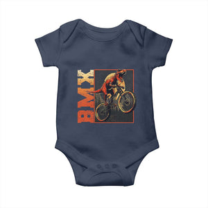 BMX Cyclist Bicycle Baby Onesie Funny Dinosaur Riding TS09 Navy Print Your Wear