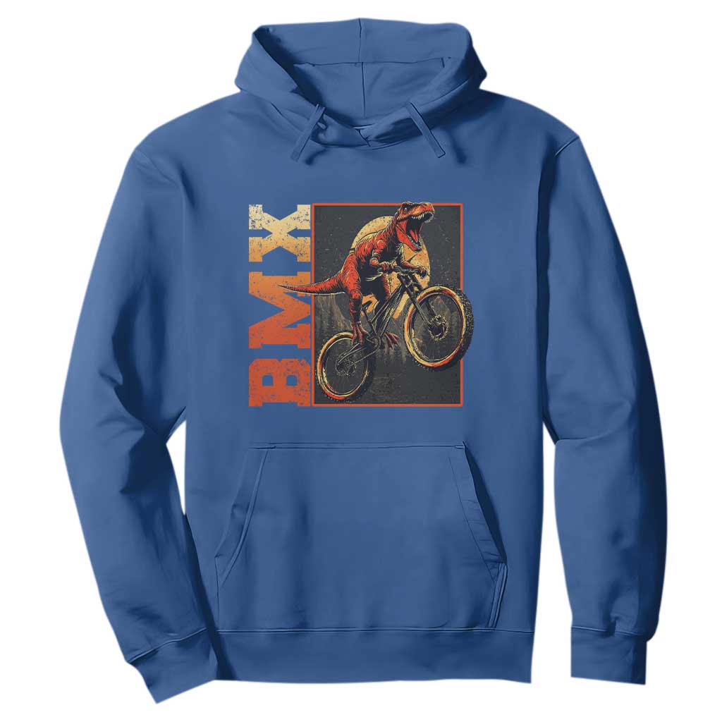 BMX Cyclist Bicycle Hoodie Funny Dinosaur Riding TS09 Royal Blue Print Your Wear